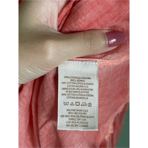 Free People Breathless Moments Tunic Dress Size Small Peach Coral Cotton - Image 7