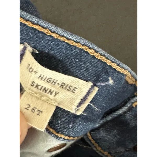 Madewell Women 26 TALL 10" High Rise Skinny Medium Wash Blue‎ Denim Jeans - Image 6