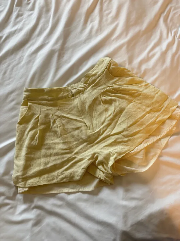 Peppermayo Yellow Linen Shorts - Image 2