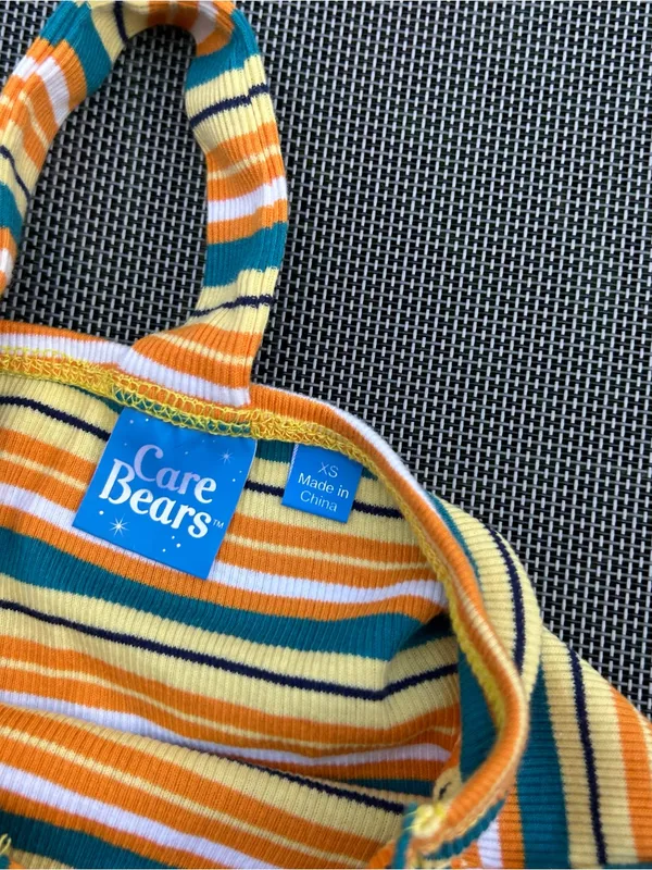Care Bears Sunshine Bear Sleeveless Graphic Halter Tank Top Women's xs‎ striped - Image 5