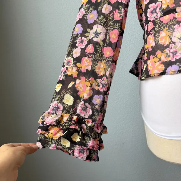 Free People Maybel Floral Blouse Size Medium - Image 7