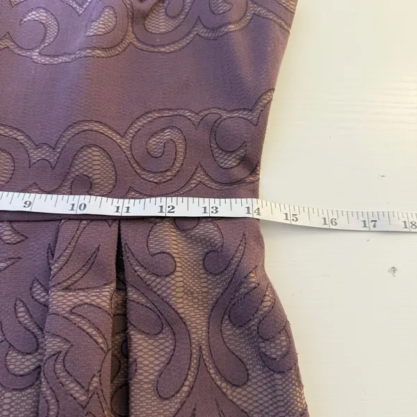 Altar'd State Purple Fit and Flare Dress Medium Lace Print Party Cocktail Easter - Image 9