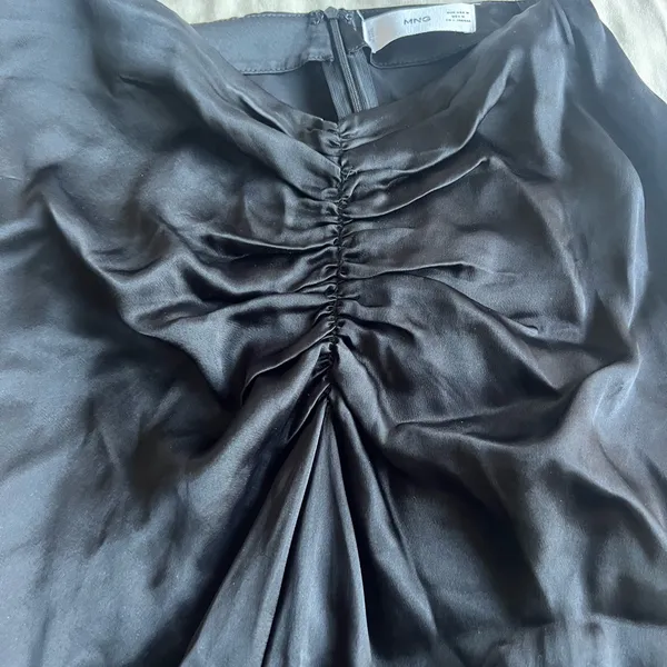 Mango Black Satin Midi Skirt - Image 3