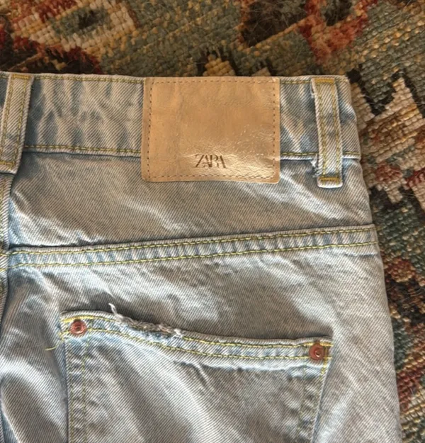 Zara High Waist Long Length Regular Leg Jeans - Image 8