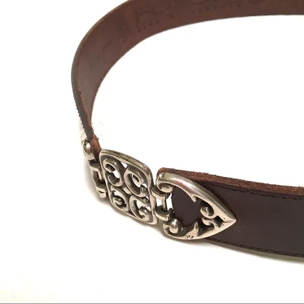 Fossil leather & silver belt L‎ - Image 5