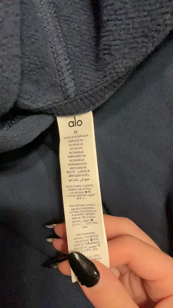 Alo Accolade Hoodie Navy Yoga Medium - Image 3