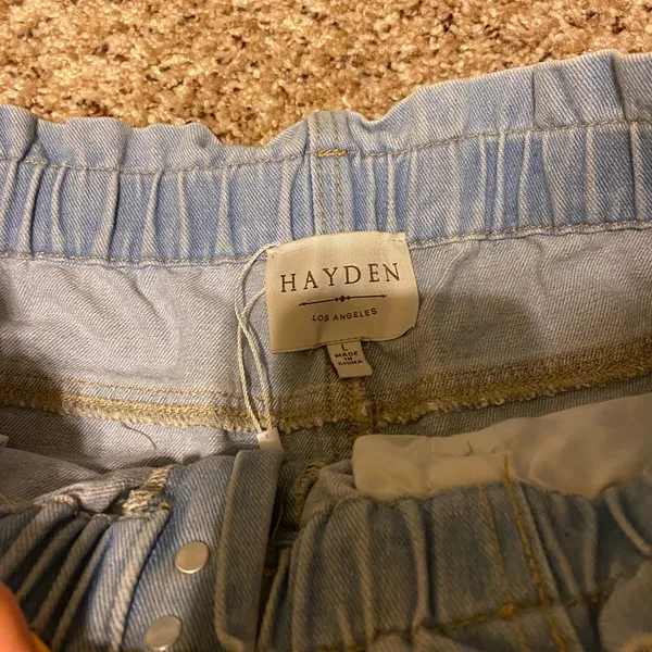 Hayden Paperbag Waist Stretchy Waist Denim Blue Jean Shorts 💜 - Image 2