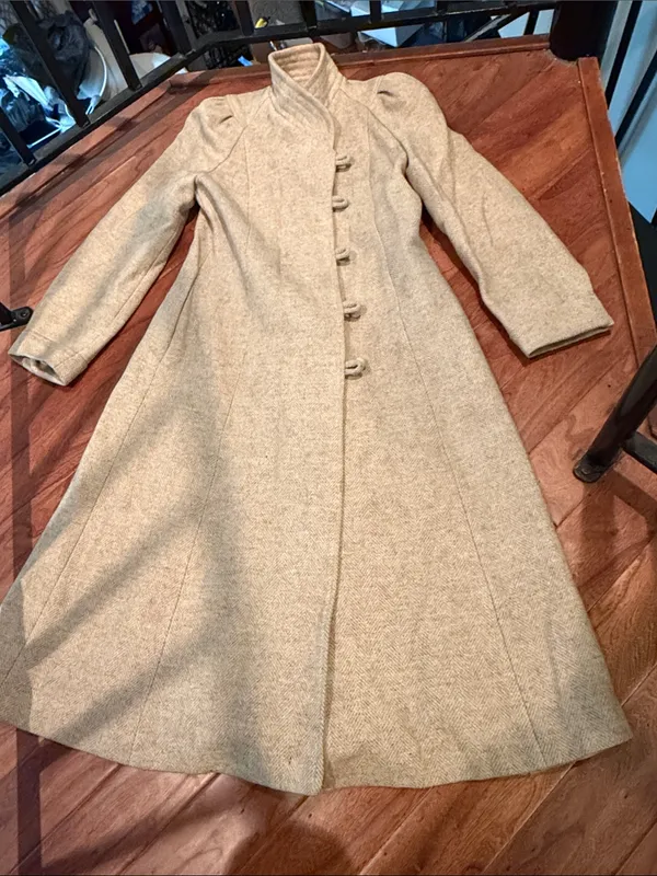 Non Signe Wool Blend Long Toggle Coat in Creme Tan Size M - Image 2