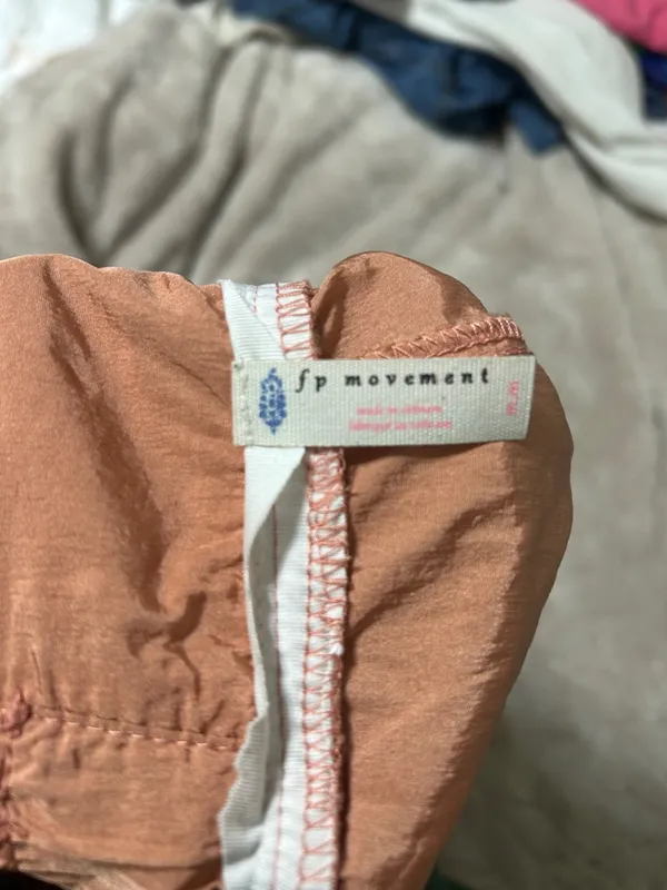 Free People High Smocked Waist Rust-Orange Shorts - Image 2