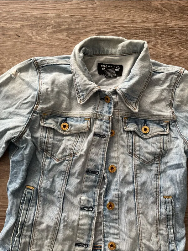 Vintage Polo Jeans Co Ralph Lauren Denim Jacket Womens Small Light Wash Y2K 90s - Image 7