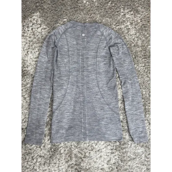 Lululemon Shirt Womens 4 Gray Swiftly Tech Long Sleeve Seamless Running Athletic - Image 5