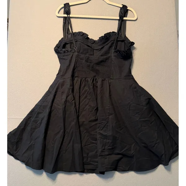 Free People Midnight Magic Mini Dress Ruffle Sweetheart Smocked Back Women Sz XL - Image 12
