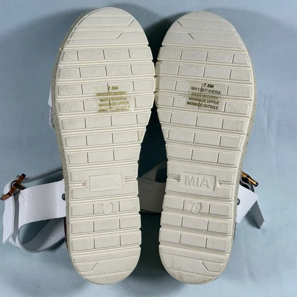 MIA Size-7.5M Womens‎ Kiera Espadrilles Wedge Sandals White - Image 4
