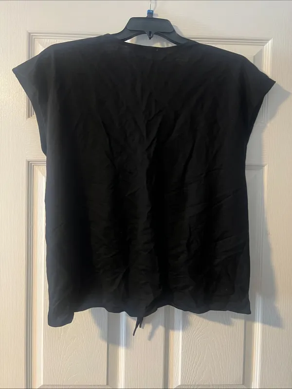Zara Black Knot-Front Crop Top - Image 5