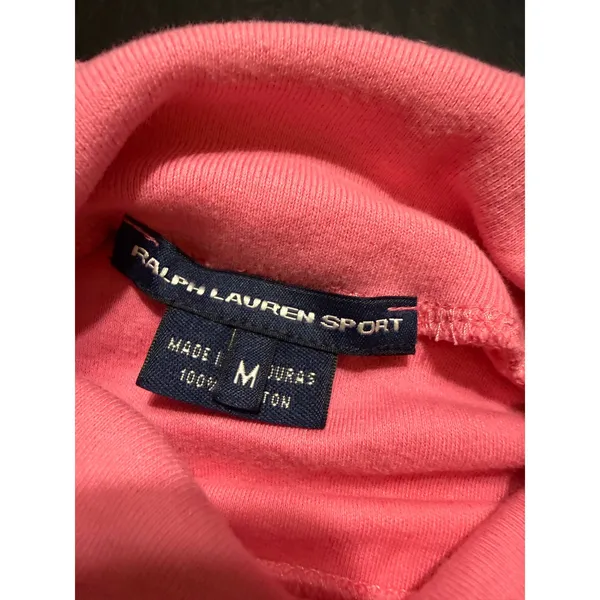 Ralph Lauren Sport Pink Cotton Turtleneck Long Sleeve Top Women Medium - Image 2