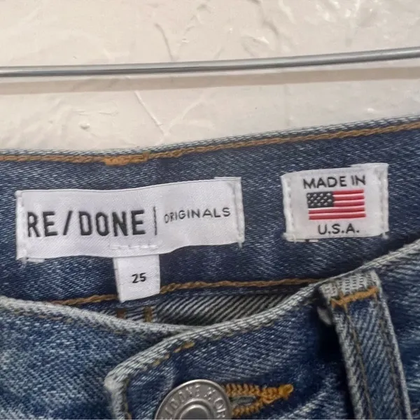 NWOT Re/Doke 70s Stove Pipe High Rise straight crop jeans size 25 - Image 5