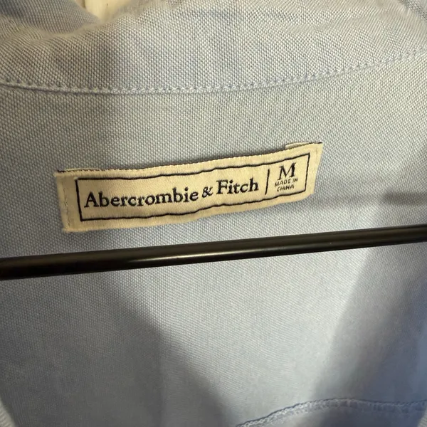 ABERCROMBIE & FITCH Women's Cotton Poplin Long Sleeve Shirt Shirtdress Blue - Image 10