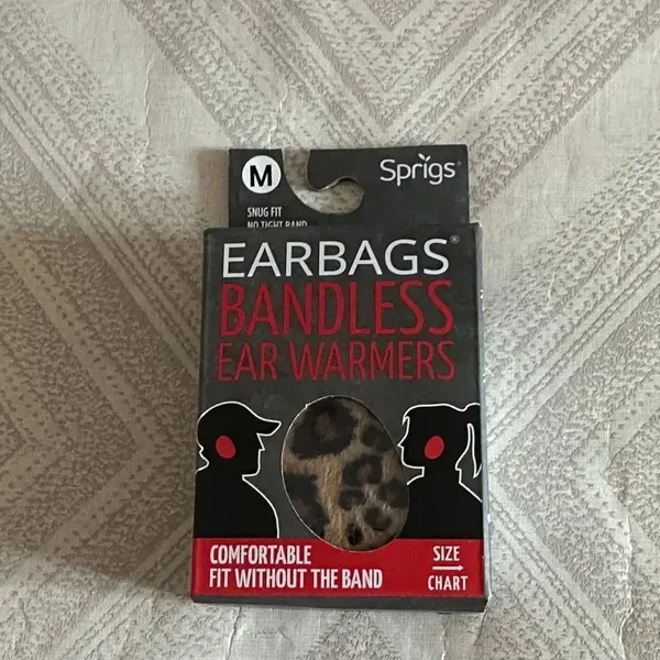 Sprigs Leopard Medium Earbags Bandless Ear Warmers Brown - Image 2