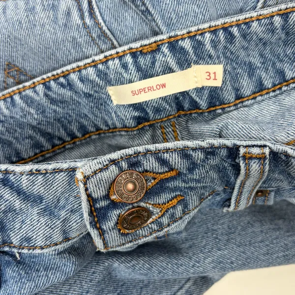 Levi’s Superlow‎ Wide Leg Distressed Jeans - Image 5