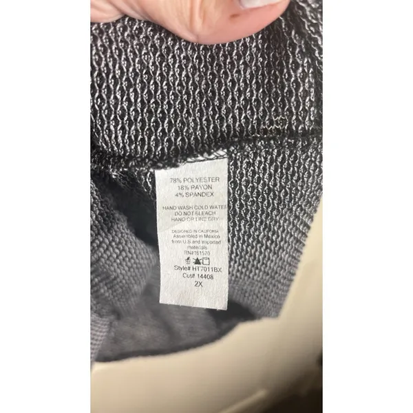 Haptics By Holly Harper Women's 2X Black/White Raglan Sleeve‎ Blouse Top Shirt - Image 3