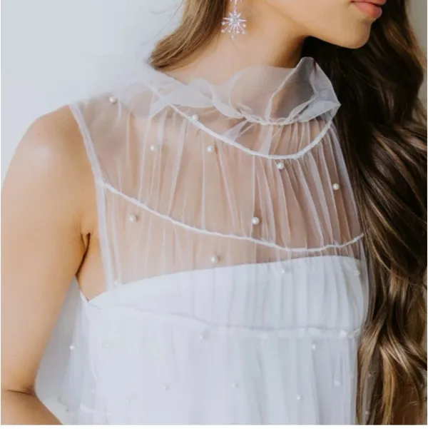 Untamed Petals Rosey High Neck Tulle Gown - Image 6