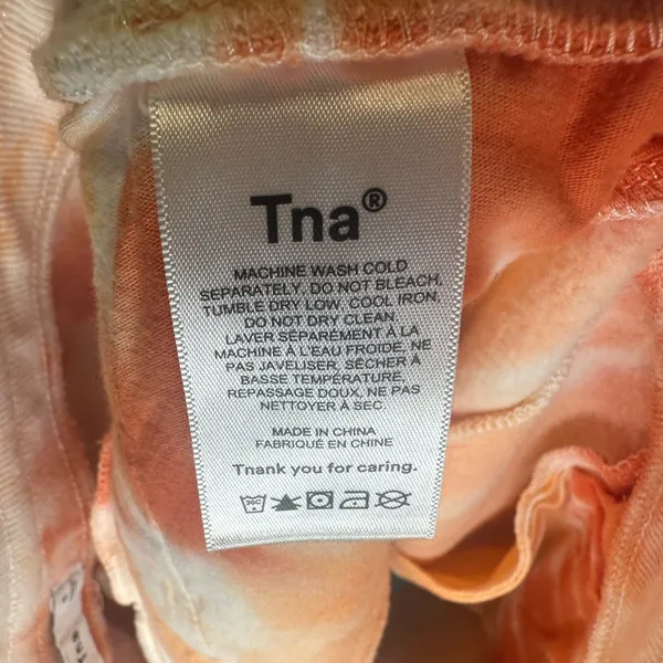 Aritzia TNA Women's Orange Tie Dye Sweat Shorts Size Small‎ - Image 4