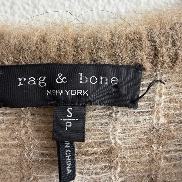 rag & bone Sweater Womens Small Tan Leopard Print Brushed Mohair Long Sleeve - Image 7