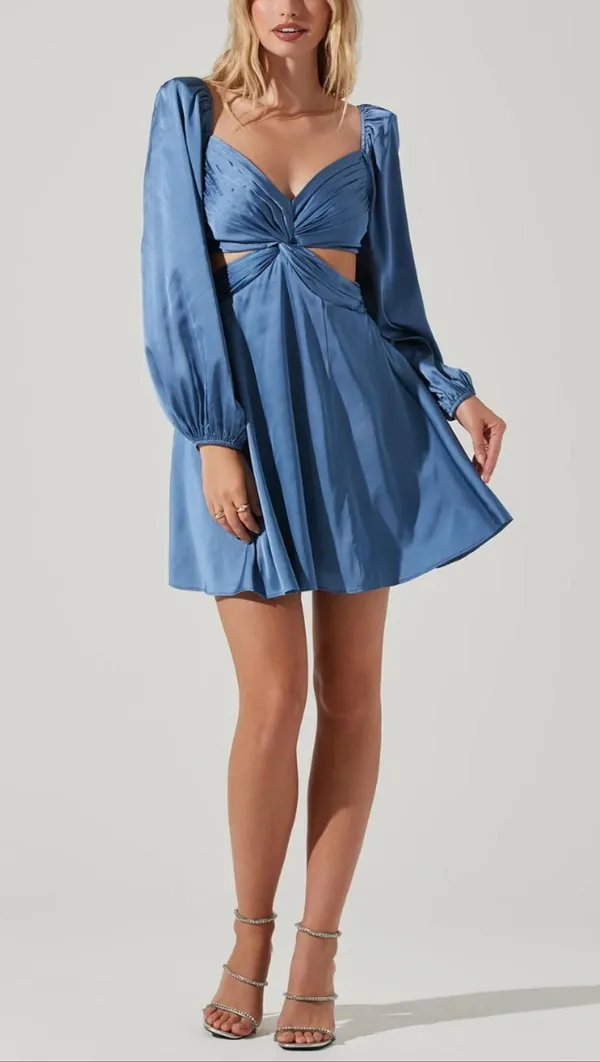 ASTR The Label Anamaria Mini Dress Blue - Image 3