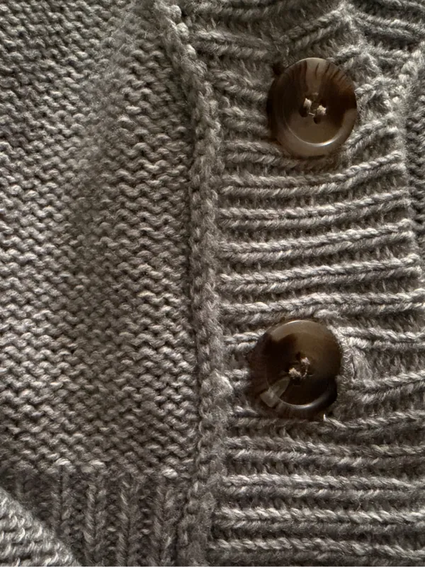 GARAGE Light Gray V-Neck Two-Button Cardigan Size Small - Image 2