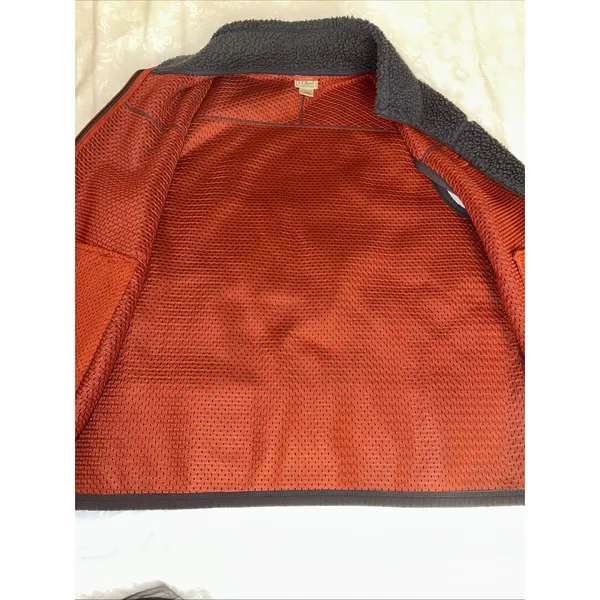 LL BEAN Gray Outdoor Vest Mountain Deep Pile Sherpa Fleece Vest Full Zip XL - Image 4
