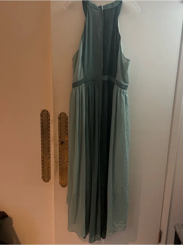 Modcloth green sleeveless High-Low color block Chiffon maxi Dress NWOT size 2X - Image 5