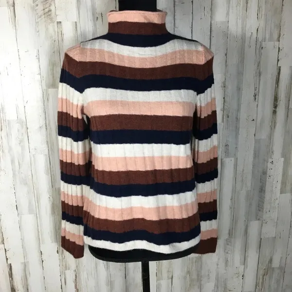Madewell Evercrest Striped Mockneck Sweater Top XS v6x - Image 3