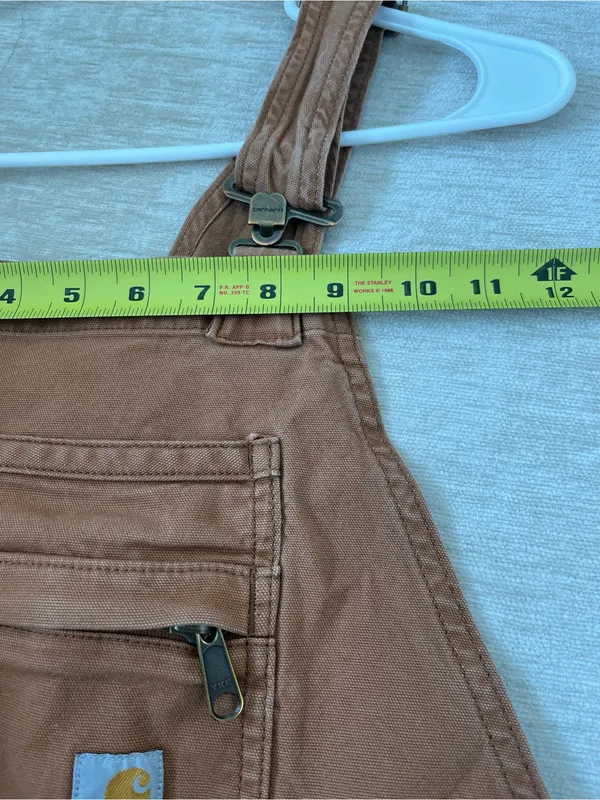 Carhartt Relaxed Fit Canvas Shortall Overalls Utility Pockets‎ Womens M - Image 7