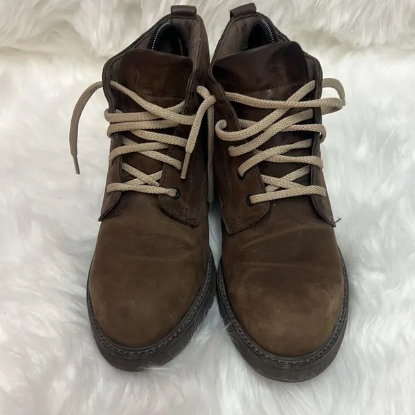 Rockport brown suede ankle Hiking Boots Sz 7.5 Fisherman Core D20‎ - Image 3