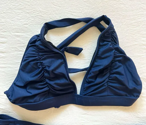 BECCA by Rebecca Virtue Navy Ruched Bikini - Image 4