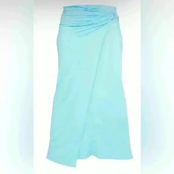 Pretty Little Thing Blue Twist Detail‎ Soft Feel Skirt Beach Cover Up Size S - Image 9