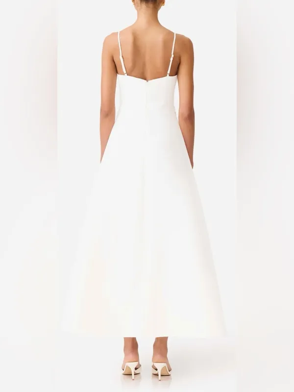 NEW ELLIATT Stella white 3d floral applique A-line bridal maxi gown dress sz S - Image 2