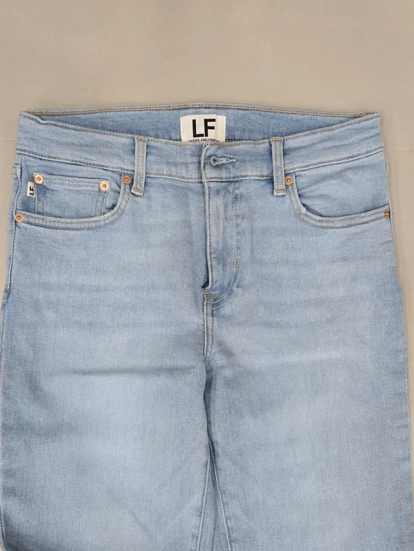 Lovers + Friends Light Blue High-Rise Wide-Leg Jeans Size 27 - Image 7