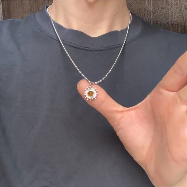 Sun Pendant Necklace for Men Women Streetwear Punk Hip Hop Unisex Necklace - Image 8