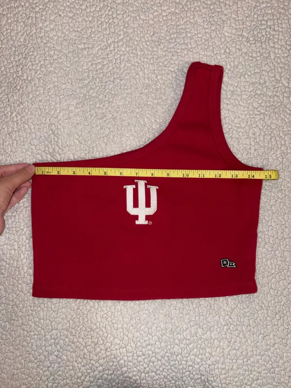 Hype & Vice Indiana Hoosiers One Shoulder Crop Tank - Image 7