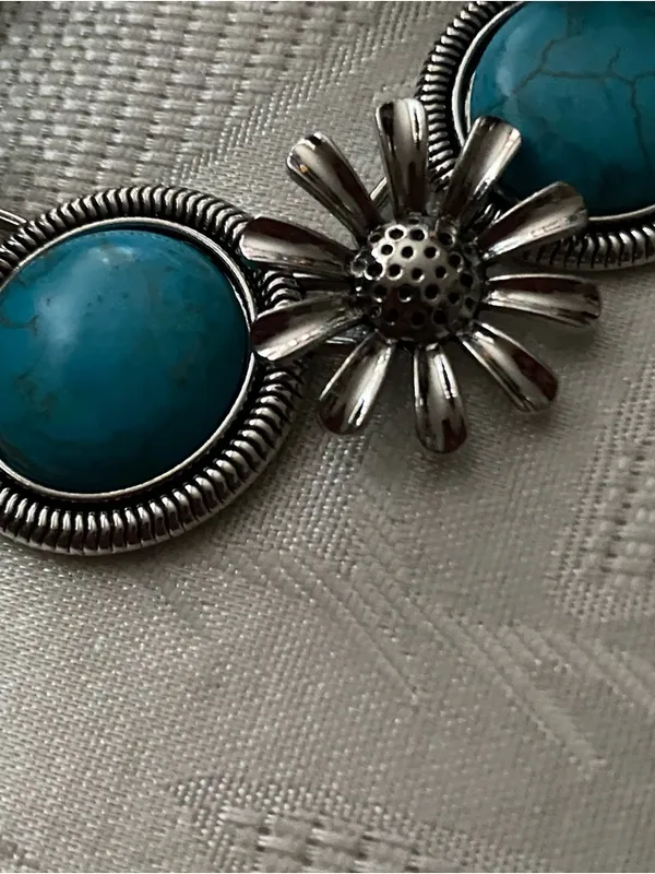 Paparazzi Necklace & Earrings Set Cowboy Casanova Turquoise Western Southwest - Image 4