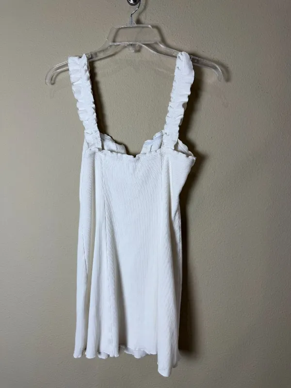 Intimately Free People Ruffle V-Neck Ribbed Mini Dress / Slip Size Small - Image 3