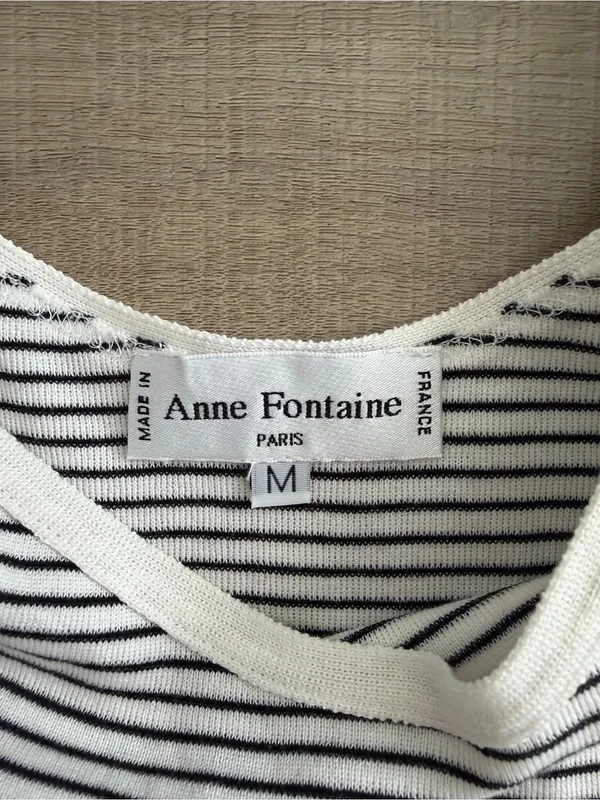 Anne Fontaine Paris Vintage Lindsey White Black Stripe Sleeveless Cami M - Image 5