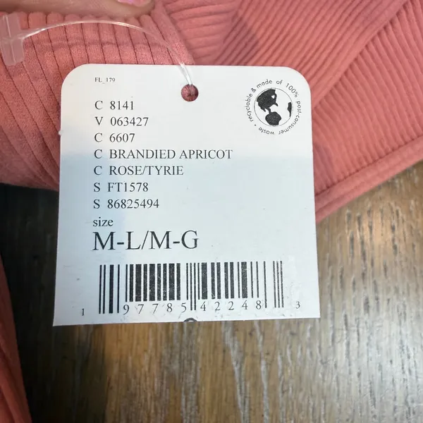 Free People NWT Meg Ribbed Bodysuit Pink Brandied Apricot Size‎ S/M - Image 7