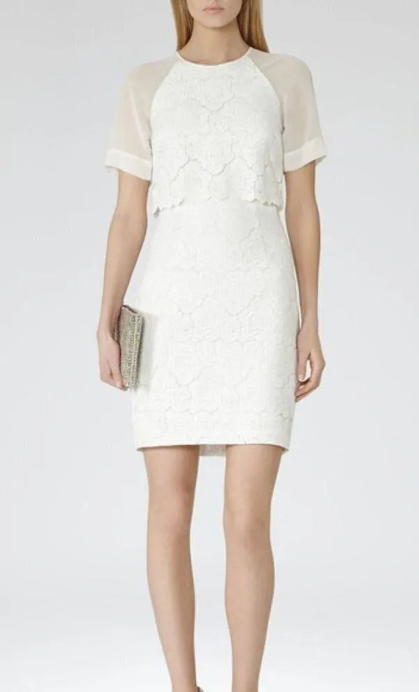 Reiss White Rosette Printed Calla Dress NWT - Image 3
