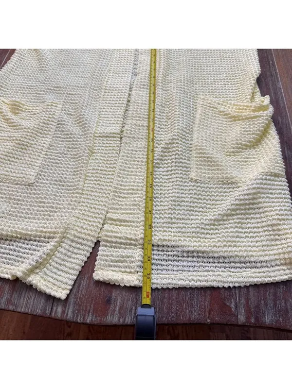 Blakeley Poppy Popcorn Knit Cardigan Pale Yellow Petite Small - Image 10