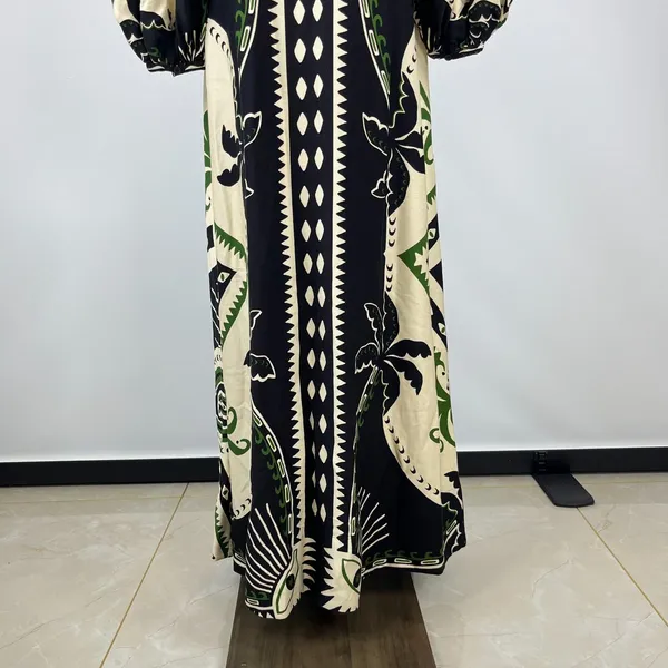 NWOT Farm Rio Mystic Scarf Floral Long Sleeve V Neck Maxi Dress Size XS - Image 8