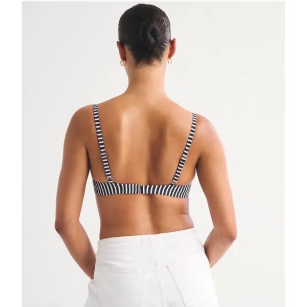 Abercrombie & Fitch Navy White Striped Underwire Bikini Top Anchor Charm Large - Image 3
