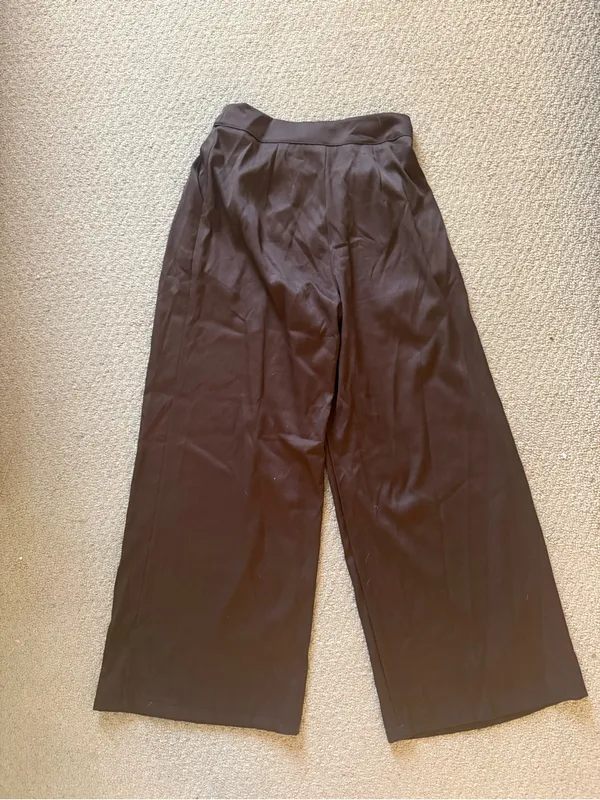 Source Unknown Wide Leg High-Waist Pants in Dark Brown - Image 3