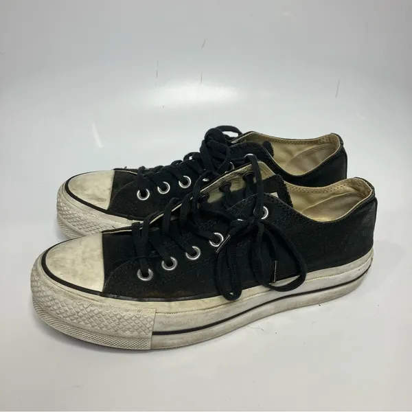 Converse black‎ canvas platform sneakers size 7 - Image 5